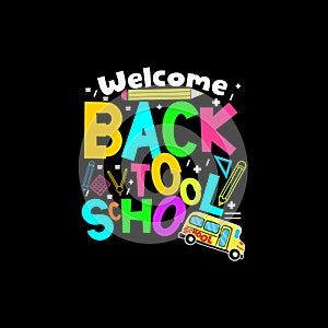 welcome back to school t-shirt design, Back to school Typographic t-shirt design. photo