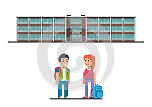 Welcome back to school. vector flat illustration