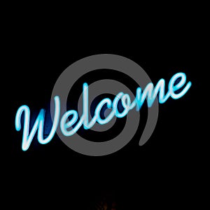 Welcome Blue Neon Sign