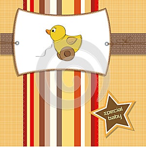 Welcome card with duck toy