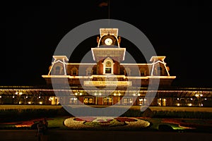 Welcome castle at night