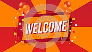 Welcome concept colorful letters background style banner design with text typography poster ector illustration