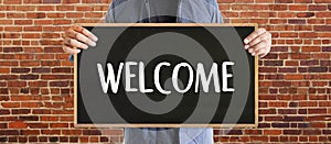 WELCOME Concept Communication Business open welcome to the team