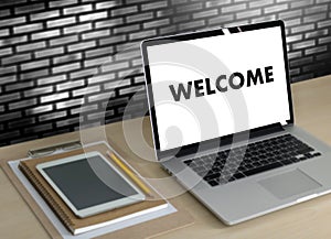 WELCOME Concept Communication Business open welcome to the team