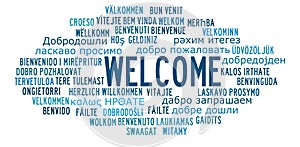 Welcome in Different Languages word cloud concept