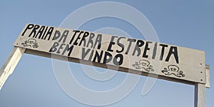 Welcome entrance Tavira Santa Luzia Praia Terra Estreita Algarve Portugal