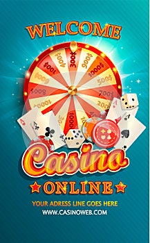 Welcome flyer for casino online.