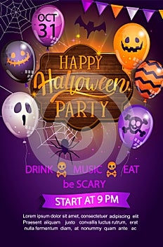 Welcome Flyer for Happy Halloween party.