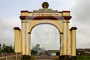 Welcome Gate In Northern Of Hien Luong Bridge Relic, Vietnam.