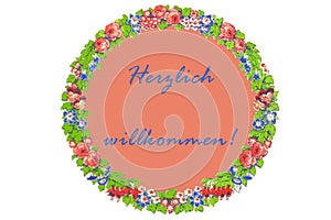 Welcome in German Language `Herzlich willkommen!`