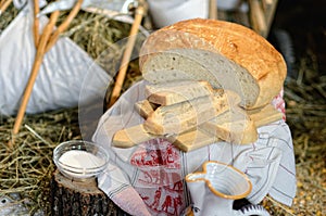 Welcome gifts in the house - bread, salt and water