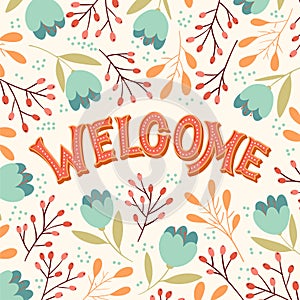 Welcome hand lettering