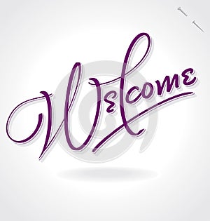 WELCOME hand lettering (vector) photo