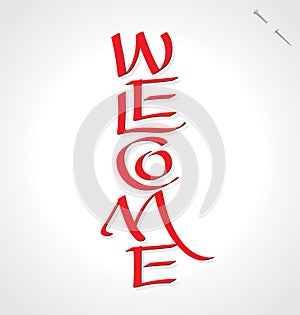 Welcome hand lettering (vector) photo