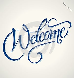 WELCOME hand lettering (vector) photo