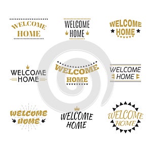 Welcome home collection. Set of labels, emblems, stickers or bad