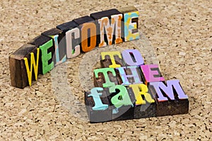 Welcome home farm sign countryside greeting invitation rural hospitality