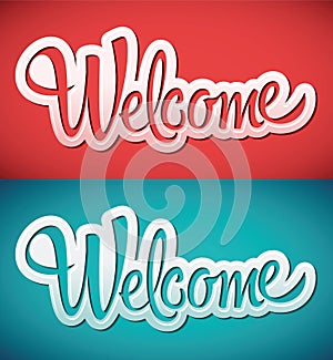 Welcome - lettering vector photo