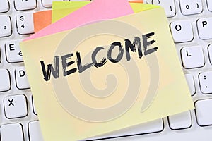 Welcome new employee colleague refugees refugee immigrants note