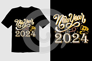 Welcome New year T-shirt design 2024