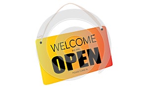 Welcome we are open please come in vector image