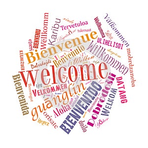 Welcome phrase in different languages