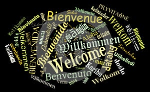 Welcome phrase in different languages