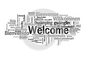 Welcome phrase words cloud concept