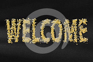 Welcome poster, WELCOME letters banner, Greeting card