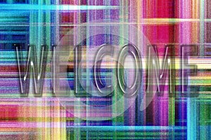 Welcome poster, WELCOME letters banner, Greeting card