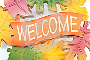 Welcome sign.