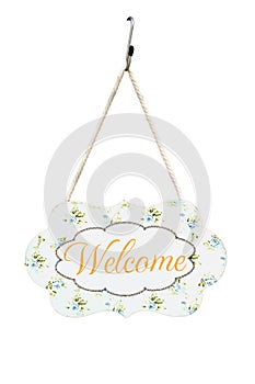 Welcome sign board.