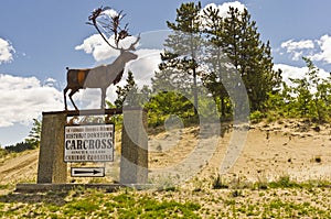 Welcome sign at Carcross, Yukon, Canada