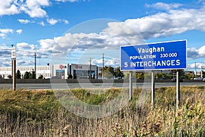 Welcome Sign for the City of Vaughan, Ontario, Canada