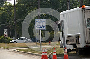 Welcome sign at the entrance of Taylor, Michigan