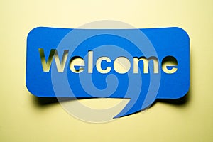 Welcome Sign. Hospitality Industry Receptionist Concierge photo