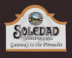 Welcome sign at Soledad, California photo