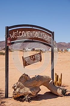 Welcome Sign of Solitaire, Town in Namibia
