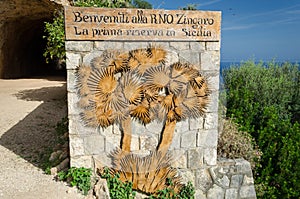 Southern entrance to Natural Reserve Zingaro Riserva dello Zingaro in Sicily, Italy photo
