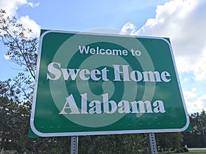 Welcome Sign to Sweet Home Alabama Road along Interstate 10 Photo Image