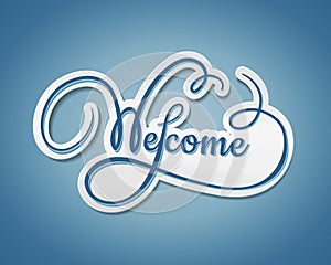 Welcome sticker with swirling text photo