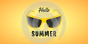 Welcome summer. Sunglasses om yellow photo