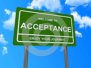 Welcome to acceptance sign photo