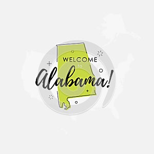 Welcome to Alabama green sign