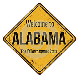 Welcome to Alabama vintage rusty metal sign