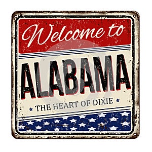 Welcome to Alabama vintage rusty metal sign