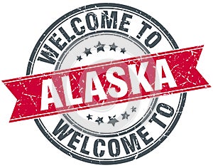 welcome to Alaska stamp