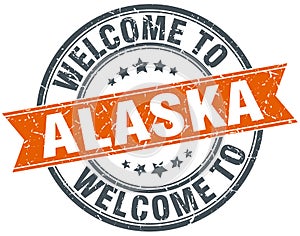 welcome to Alaska stamp