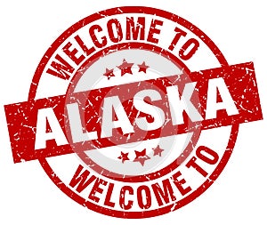 welcome to Alaska stamp
