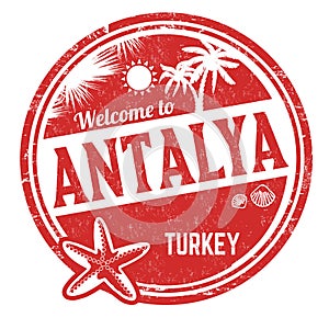 Welcome to Antalya sign or stamp